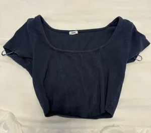 Garage Top Crop Short Sleeve blue thumbnail 1