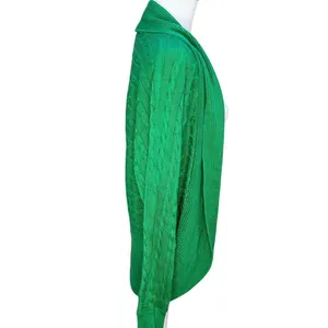 Lauren Ralph Lauren Sweater Cardigan Womens M Green Cable Knit Open Front Preppy thumbnail 4