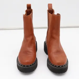 Vince Camuto Boots Womens 6 Meendey Cognac Brown Studded Lug Platform Fair thumbnail 3