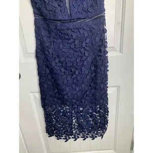 Bardot navy blue Gemma lace floral embroidered halter cocktail dress size‎ small thumbnail 5