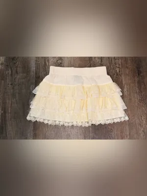 Rue21 Cream Ruffled Lace Skater Skirt thumbnail 4