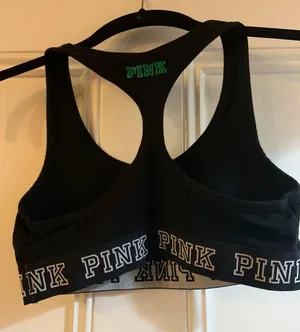 Victoria's Secret PINK Black Sports Bra With Shamrocks thumbnail 2