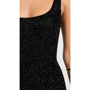 L'AGENCE Beaded Mini Dress Black Scoop Neck Sleeveless Cocktail Size XS‎ / 0 thumbnail 5