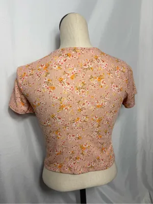Coquette Soft Girl Dainty Floral Double Bow Tie SS Cardigan XS thumbnail 4