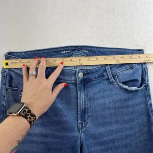 Old Navy‎ Sz 14 Jeans Wow Mid Rise Boot Cut Stretch Women's Boho Blue Denim thumbnail 11