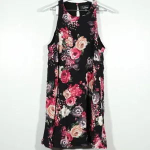 NWOT Lulus Casual Floral Mini Black Dress Size XS thumbnail 5
