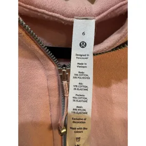 Lululemon Scuba Full Zip Hoodie Pink Size 6 Sweatshirt Athlesiure Performance thumbnail 4