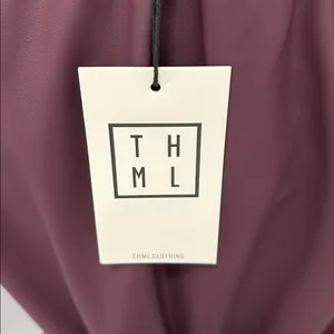 THML Maroon Faux Leather Tiered Maxi/Midi Dress thumbnail 8