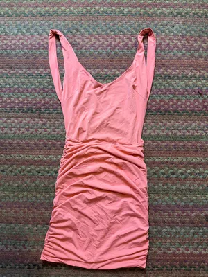 Tiger Mist Hot Pink Open Back Ruched Mini Party Club Dress thumbnail 2