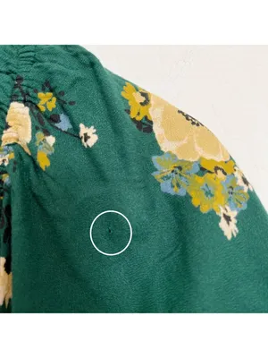 Urban Outfitters Dress Size 2 Green Floral Puff Sleeve Off Shoulder Mini Cottage thumbnail 8