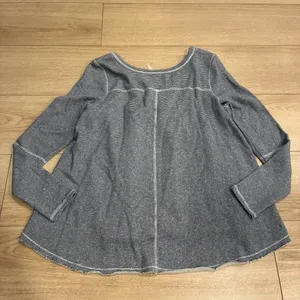 Free People Lacey Love Sweatshirt Terry Navy Striped Crewneck Size S thumbnail 7