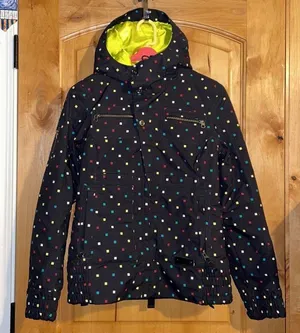 Burton Lush Black Multi Squares Snowboard Ski Jacket $249.95 EUC Wmn’s S thumbnail 1