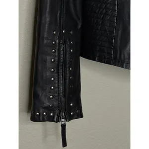Scully Corrissa Eagle Studded Lamb Leather Moto Jacket Black L Western thumbnail 5
