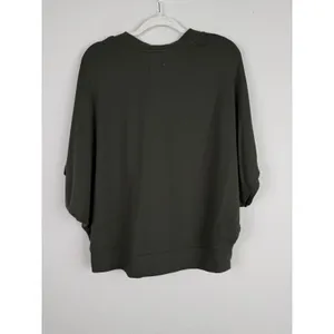 Lou & Grey Signature Soft Wetland Green V-Neck Poncho Sweater Knit Top Women's S thumbnail 8