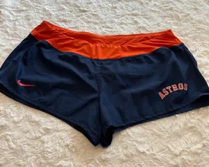 Nike Navy and Orange Houston Astros Women’s Athletic Shorts- Size XL thumbnail 1