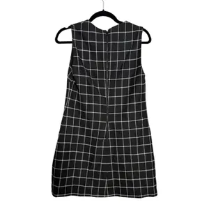 Alice + Olivia Ellis Windowpane Check Black Plaid Sheath Mini Dress Size 4 thumbnail 5