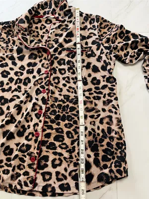 Soma Modal Cotton Animal Print long sleeve button down pajama top size large thumbnail 3