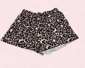 Leopard Print Lounge Shorts - Animal Print thumbnail 1