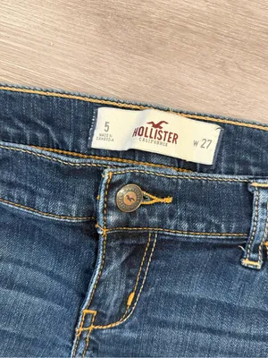 Hollister Dark Blue Frayed Hem Denim Shorts thumbnail 3