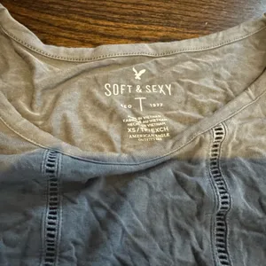 American Eagle Outfitters Gray Peplum Top thumbnail 2
