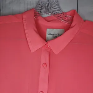American Eagle Outfitters Button Down Layering Office Festival Sheer Blouse thumbnail 3