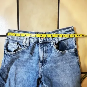 We the Free Risk Taker Jeans Sz 25 Blue Mid Rise Raw Hem Stretch Festival Rodeo thumbnail 7