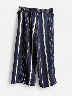 Navy Striped Cropped Wide thumbnail 2