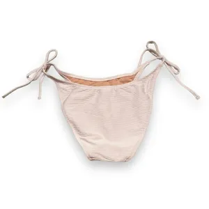 J. Crew Ribbed Curve-Waist Cheeky String Bikini Swim Bottom in Light Pink Sz‎ M thumbnail 2