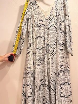 Anthropologie Long-Sleeve V-Neck Dress Midi Style Size M thumbnail 6