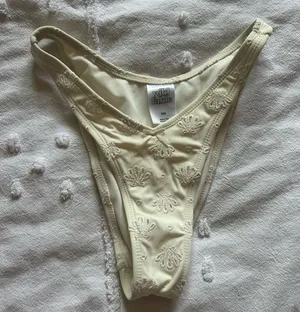 Wild Fable Cream Embroidered Bikini Bottom thumbnail 1