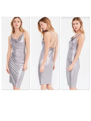 Rare London Urban Outfitters backless metallic formal dress size M thumbnail 2