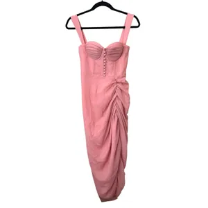 ADEIRLINA Showtime‎ II Corset Style Midi Dress Pink NWT XS thumbnail 2