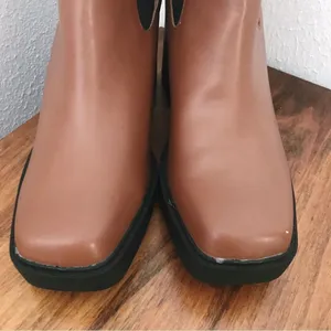 MIA‎ Dru Chelsea Platform Boot Bootie Chunky Block Heel Brown Black Size 11 thumbnail 4