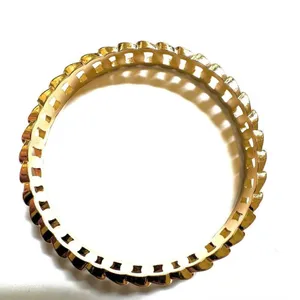 Gold tone link bangle bracelet thumbnail 4