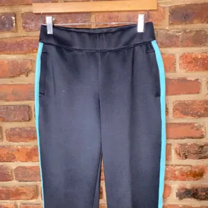 Boston Proper Black Aqua Blue Side Stripe Pull-On Track Pants Women's Size XXS thumbnail 2