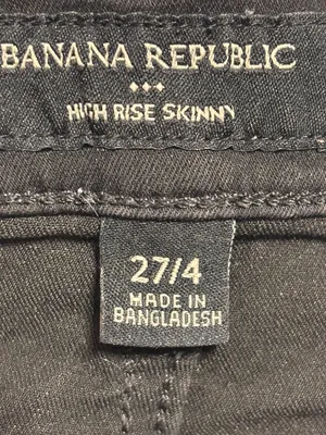 Banana Republic High Rise Skinny Black Denim Jeans Women's Size 27/4 thumbnail 3