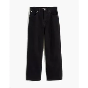 Madewell Slim Wide-Leg Crop Jeans Faded Black Lunar Wash 25/26 thumbnail 9