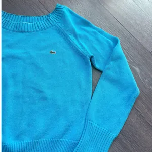 Lacoste Boat Neck Jumper Teal Blue‎ Size 42 US Small EUC Babydoll Fall Autumn thumbnail 2