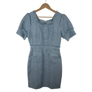 Ivy City Co‎ Claudia Dress Small Blue Tweed Old Money Classic Preppy Coquette thumbnail 2