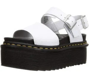 Dr. Martens (Voss Quad) Leather Strap Platform Sandals White Women Size‎ 11 thumbnail 1