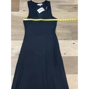 Monteau Maxi Dress Size S Black V Neck Sheer Accent Racerback NWT thumbnail 5
