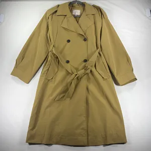 A New Day Womens Double Breasted Trench Coat Tan Khaki Oversized XS New Tags Quiet Luxury thumbnail 2
