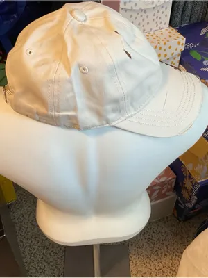 White Embroidered 'Never Give Up' Women's Baseball Cap thumbnail 4