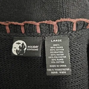 Holiday Editions Y2K Black Embroidered Fall Motif Sweater Vest Size Large thumbnail 5