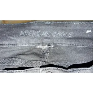 American Eagle Next Level Stretch Black Flare Jeans 6 Regular Double Button thumbnail 5