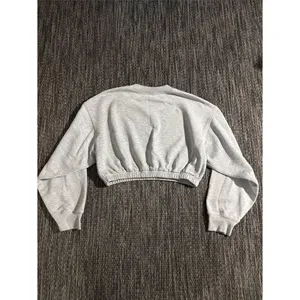 Alo Yoga Devotion Sweatshirt Cropped Heathered Grey Size Small thumbnail 2