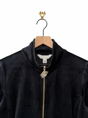 Lilly Pulitzer Regate Velour Jacket Black Size S NWT thumbnail 3