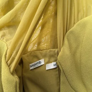 HOUSE OF CB 'Zahra' Chartreuse Plunge‎ Maxi Dress maxi mustard yellow NWOT XS thumbnail 6