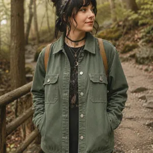 Green khaki jacket Large | grunge vibe thumbnail 6