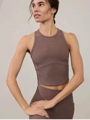 Athleta Salutation Ribbed Mix Tank Smoky Rose Mauve Size Medium thumbnail 2